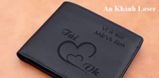 An Khánh khắc tên lên ví da