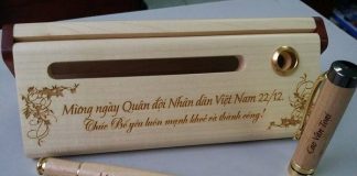 Đường nét khắc laser trên bút