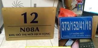 Làm biển số nhà theo yêu cầu
