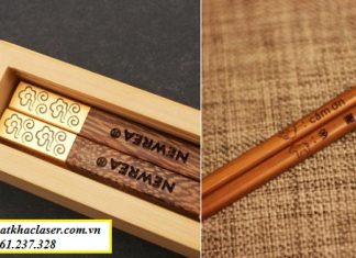 Khắc logo, khắc chữ lên đũa bằng công nghệ laser