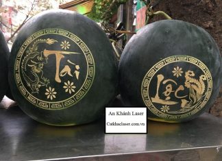 Mẫu khắc chữ thư pháp lên dưa hấu đẹp nhất Tết Kỷ Hợi 2019